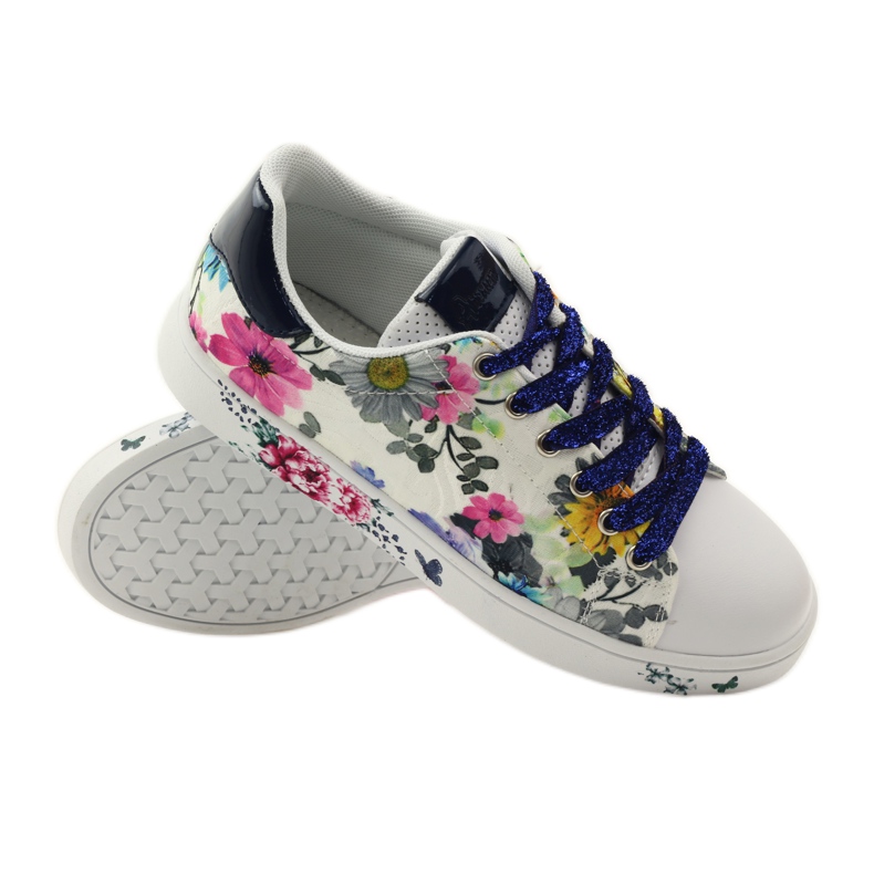 American Club Amerikkalaiset kukalliset tennarit, joissa nahkaverhoilu laivastonsininen vaaleanpunainen valkoinen 3