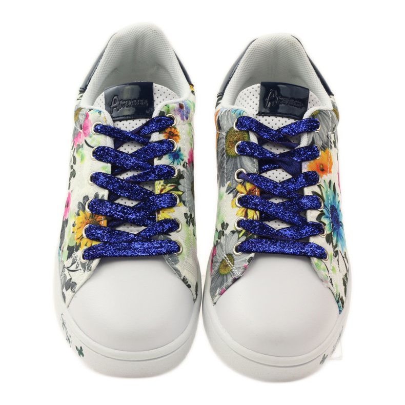 American Club Amerikkalaiset kukalliset tennarit, joissa nahkaverhoilu laivastonsininen vaaleanpunainen valkoinen 4