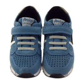 American Club ADI sport amerikkalainen nahkaverhoilu harmaa sininen musta valkoinen 4