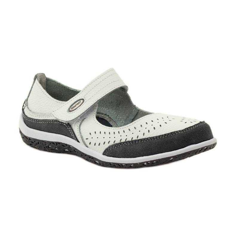 Filippo Nahkaiset naisten balerinat Vinceza valkoinen harmaa 1