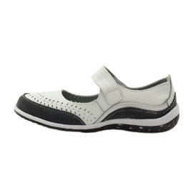 Filippo Nahkaiset naisten balerinat Vinceza valkoinen harmaa 2