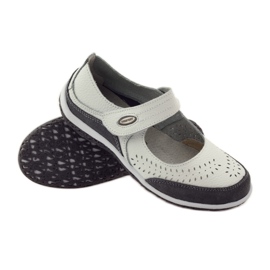 Filippo Nahkaiset naisten balerinat Vinceza valkoinen harmaa 3