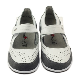 Filippo Nahkaiset naisten balerinat Vinceza valkoinen harmaa 4