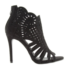 Mustat avokärkiset saappaat M286 Musta 1