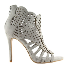 Harmaat avokärkiset saappaat avokärkiset M286 harmaat 1