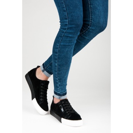 Mokkanahkaiset tennarit alustalla musta 2