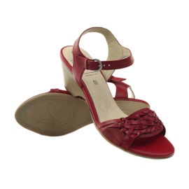 Punaiset sandaalit kiilassa Caprice 28303 punainen 3