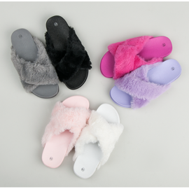 Tyylikkäät turkistossut vaaleanpunainen 1