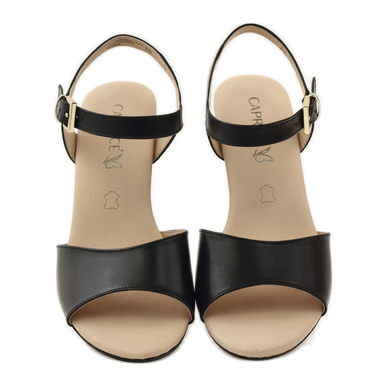 Caprice naisten kengät nahkasandaalit 28213 musta 4