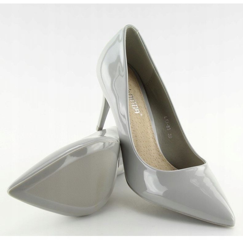 Harmaaksi lakatut naisten pumput LEI-83 Harmaa 2