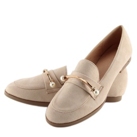 Naisten beige-loafers T315P Nude 2