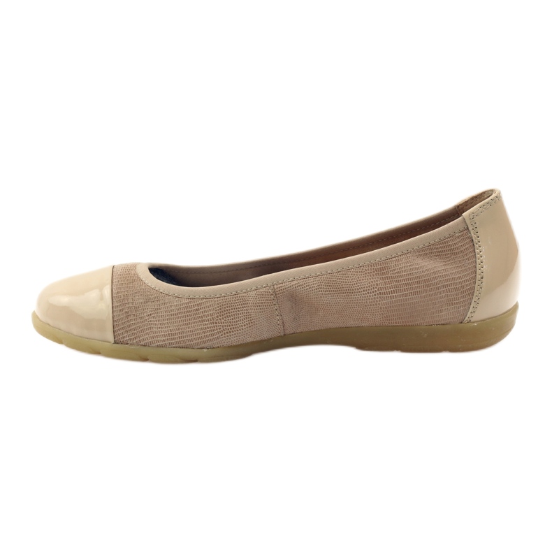 Naisten Caprice ballerinat 22152 nahkaa beige 2