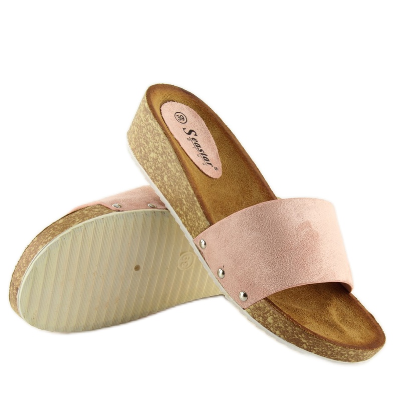 Pinkki Naisten vaaleanpunaiset tossut CK05P pinkki vaaleanpunainen 1