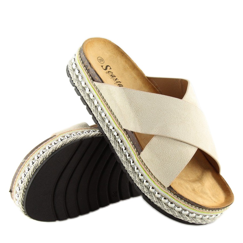 Naisten beige-tossut CK15P beige 1