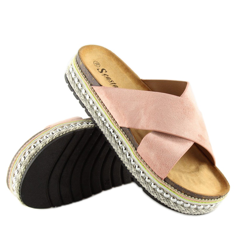 Pinkki Naisten vaaleanpunaiset tossut CK15P pinkki vaaleanpunainen 1