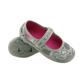 Ballerinat tossut sydämet Befado 114x284 vaaleanpunainen harmaa 3