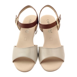 Caprice naisten kengät nahkasandaalit 28213 ruskea 4