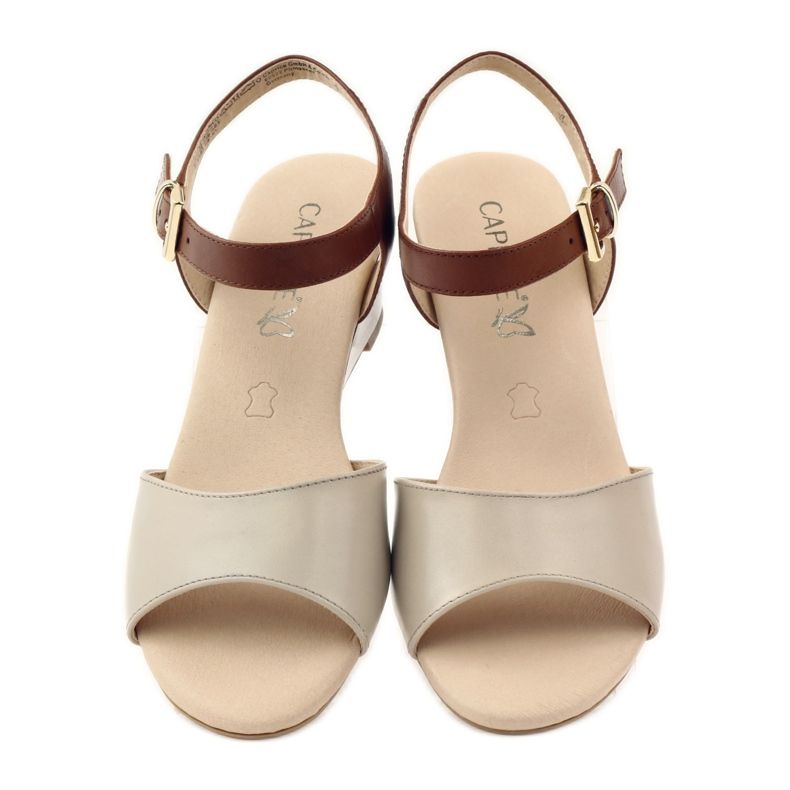 Caprice naisten kengät nahkasandaalit 28213 ruskea 4