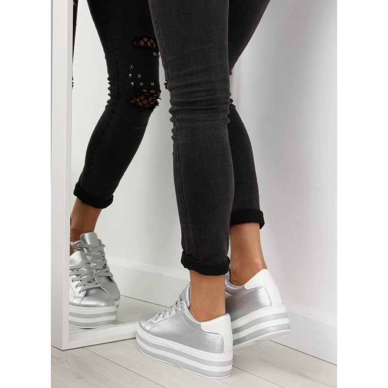 Hopeiset NB183P Hopeiset lenkkarit korkealla pohjalla harmaa 1