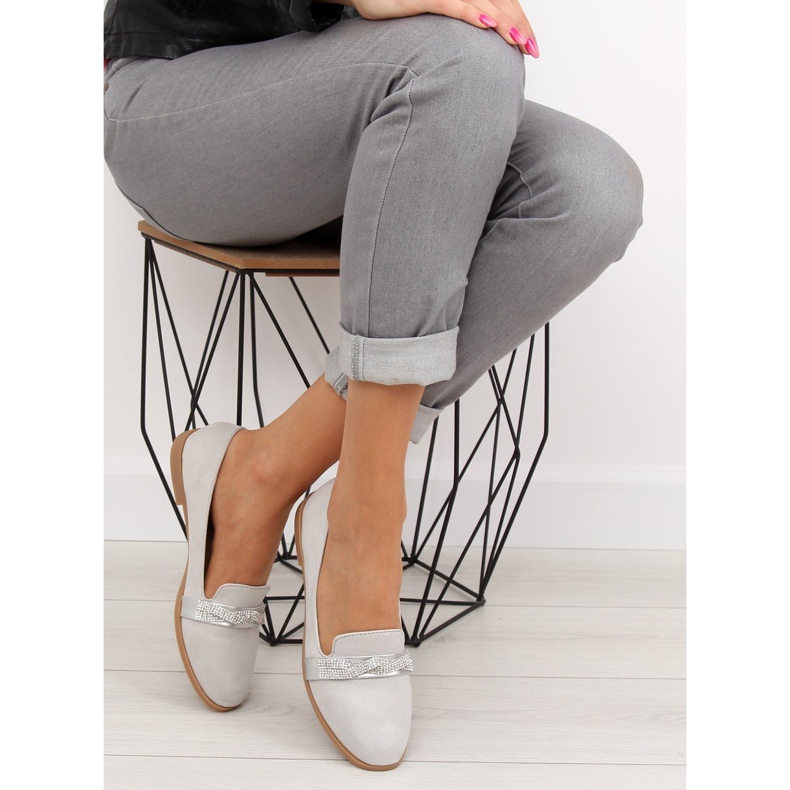 Harmaa Naisten harmaat loaferit H8-110 Harmaa 2