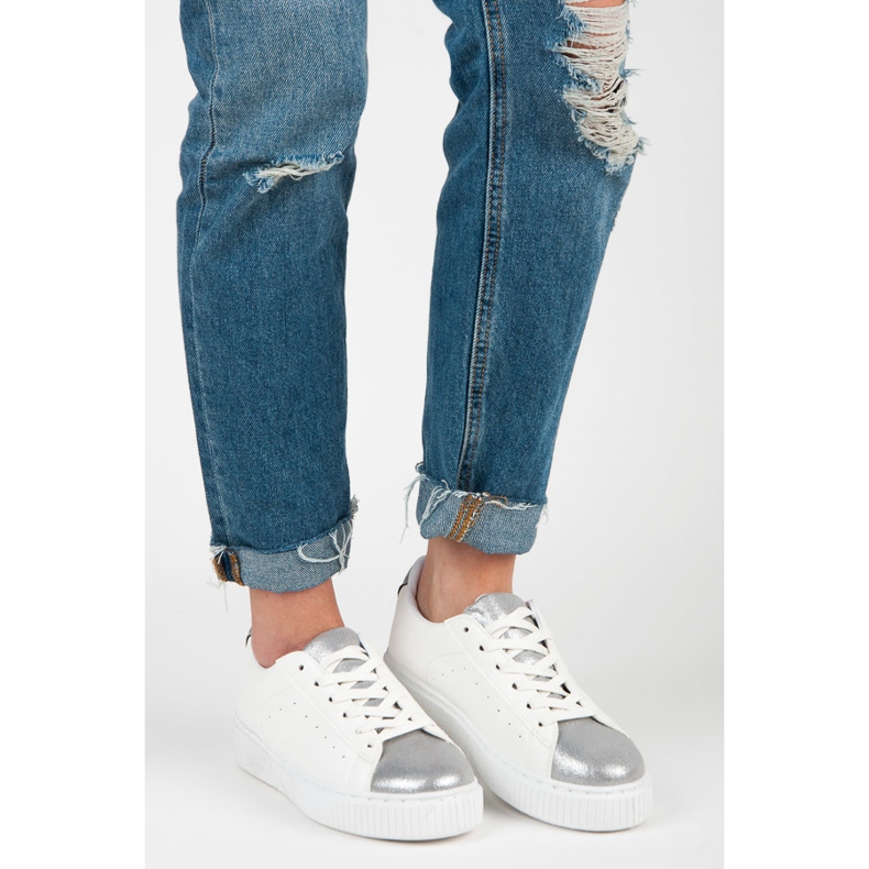 Snakeprintti sidotut tennarit valkoinen 1