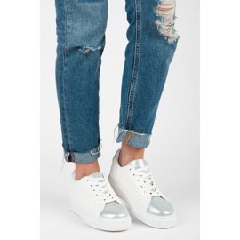 Sidotut käärmeprinttilenkkarit valkoinen harmaa 1