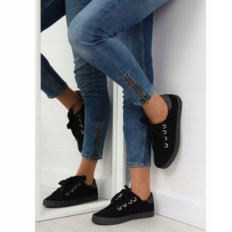 Mustat naisten tennarit AK03P Musta harmaa 1