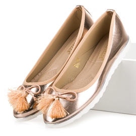 Bestelle Vaaleanpunaiset balerinat hapsuilla vaaleanpunainen 2