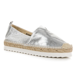 Hopeiset Slip-On Espadrillit harmaa 1