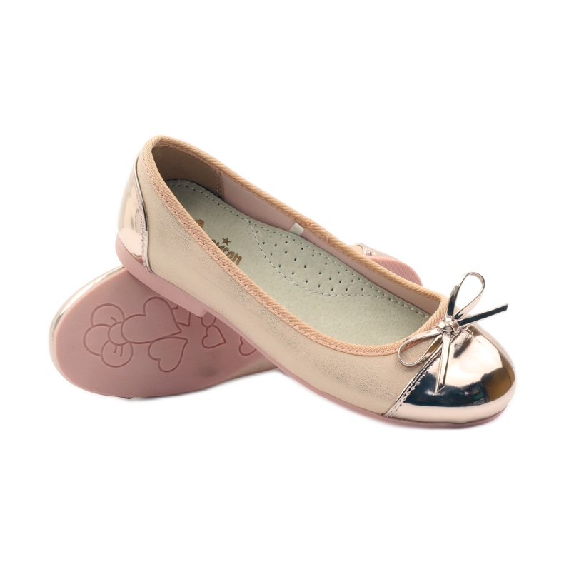 American Club Ballerinat pumppaavat amerikkalaisella jousella vaaleanpunainen keltainen valkoinen 3