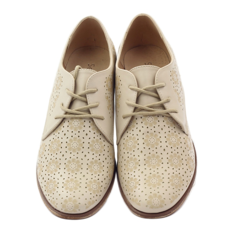 Sergio Leone Naisten kengät tyylikkäillä kukilla beige 4