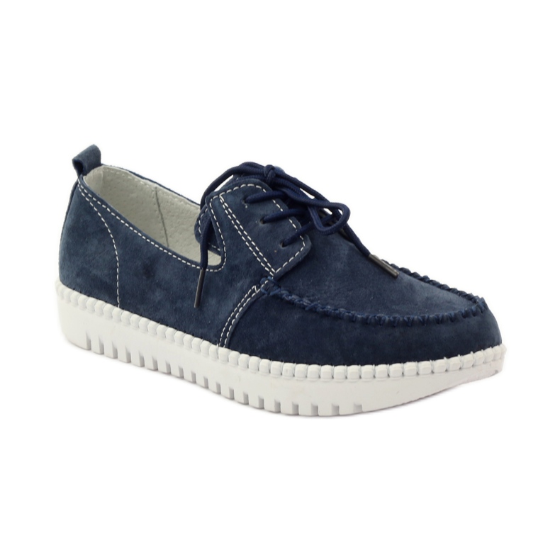 Nahkaiset Creepers-kengät Filippo 020 tummansininen 1
