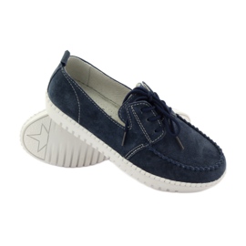 Nahkaiset Creepers-kengät Filippo 020 tummansininen 3