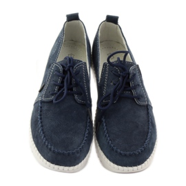 Nahkaiset Creepers-kengät Filippo 020 tummansininen 4