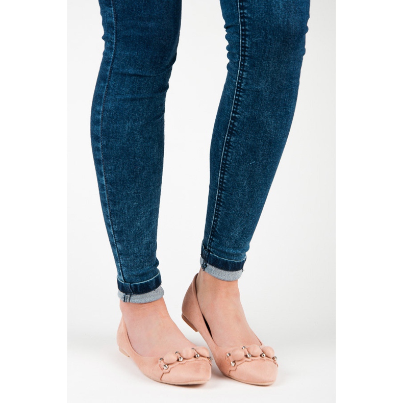 Seastar V-kaula-aukkoiset mokkanahkaballeriinat vaaleanpunainen 1