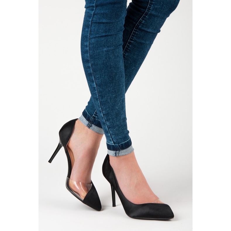 Satiiniset läpinäkyvät pinssit musta 2