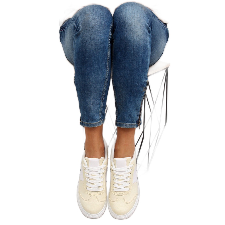 Pastellinkeltaiset naisten tennarit C928-36 Keltainen 1