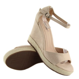 Wedge sandaalit beige beige espadrillit 2