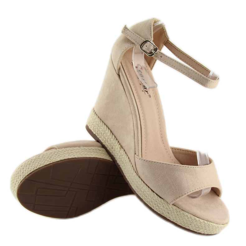 Wedge sandaalit beige beige espadrillit 2