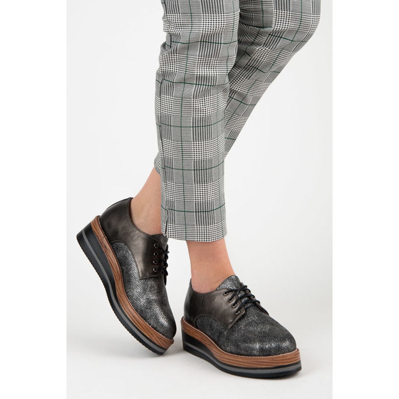 Kylie Tyylikkäät kiilakengät harmaa 2