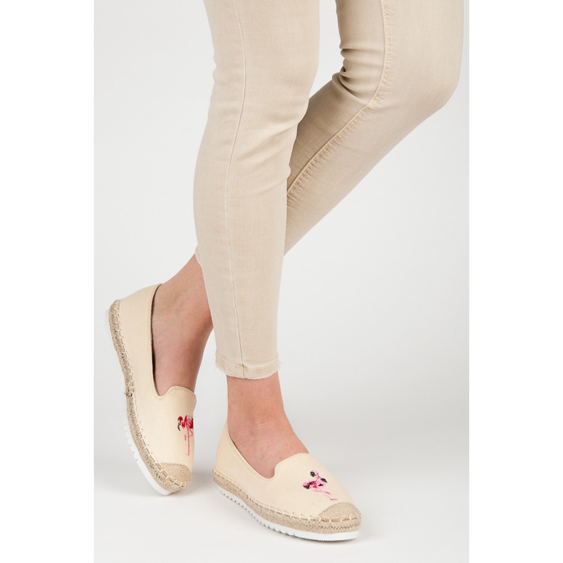 Bestelle Espadrillit flamingon kanssa ruskea 2