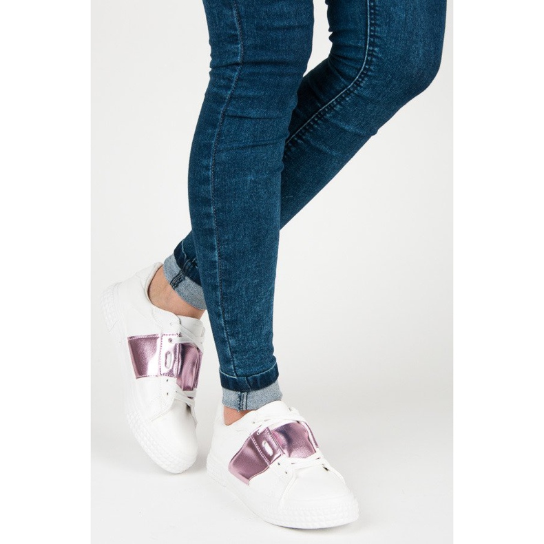 Valkoiset muotilenkkarit valkoinen violetti 2