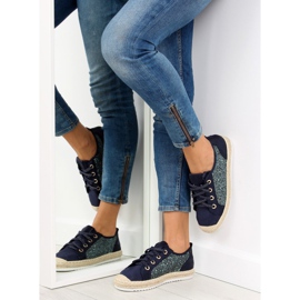 Tummansiniset nauhoitettuja espadrilleja lenkkarit B-140 DK.BLUE tummansininen 1