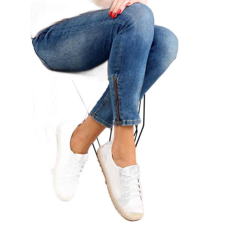 Valkoiset espadrilles lenkkarit BB02P Valkoiset valkoinen 1