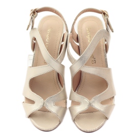 Sergio Leone 813 kultaiset gladiaattorisandaalit keltainen ruskea 4