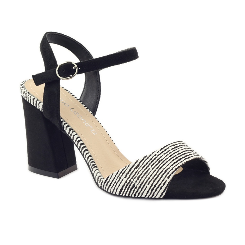 Sandaalit Sergio Leone 820 -tolppassa raidoilla valkoinen musta 1