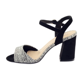 Sandaalit Sergio Leone 820 -tolppassa raidoilla valkoinen musta 2