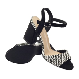 Sandaalit Sergio Leone 820 -tolppassa raidoilla valkoinen musta 3