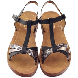 Filippo Naisten sandaalit leopard 103 musta harmaa 4