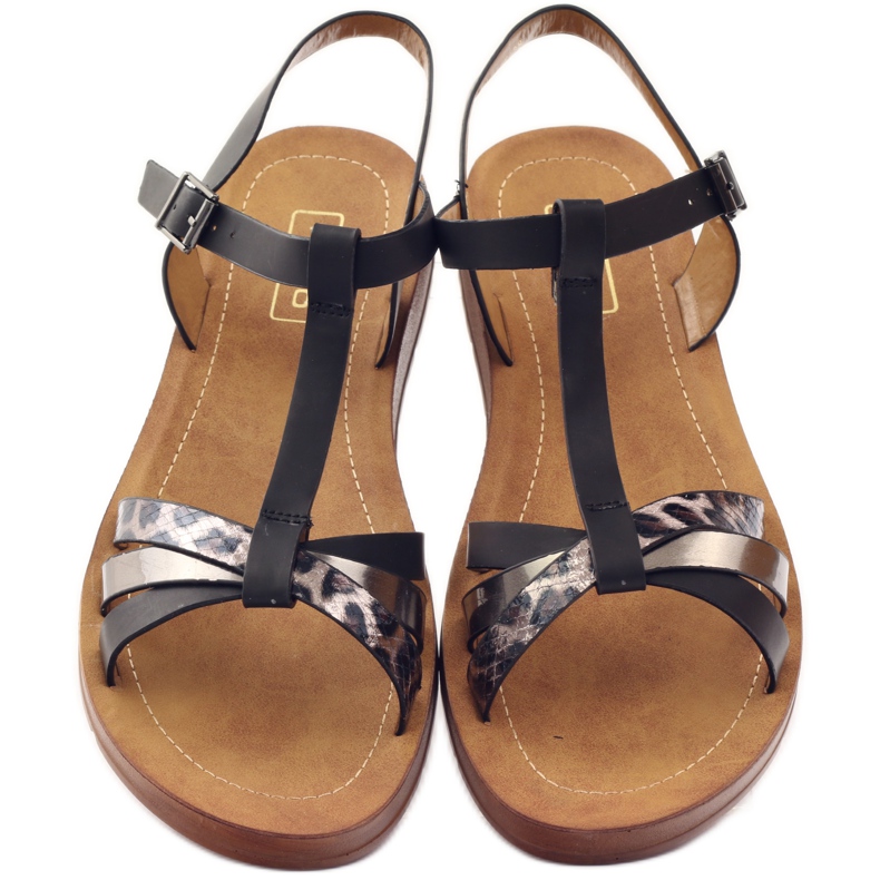 Filippo Naisten sandaalit leopard 103 musta harmaa 4